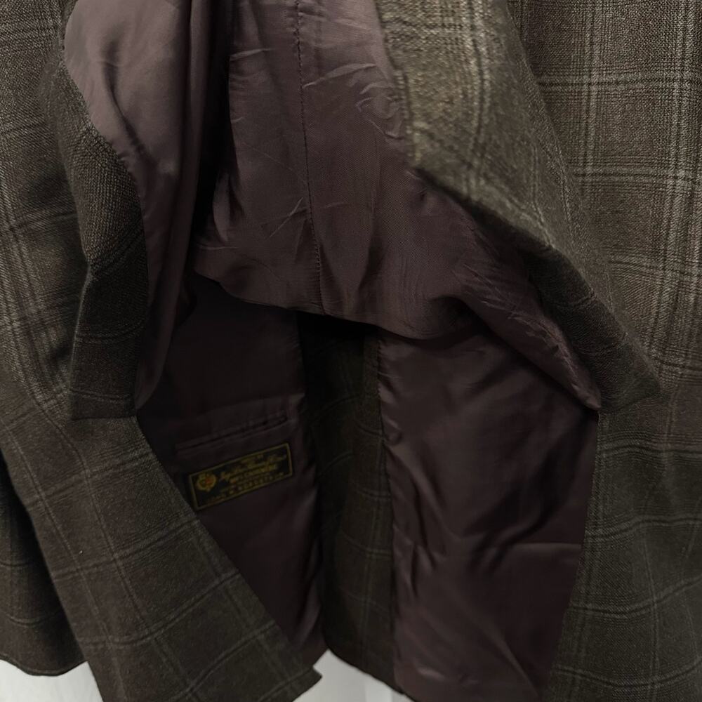 Loro Piana Cashmere Blazer Mens 48 L Brown Windowpane Sport Coat John Nordstrom - Picture 16 of 16